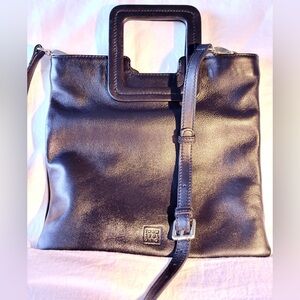 TMRW NWOT Black leather Milo Foldover Multiple Way Clutch n Crossbody Purse